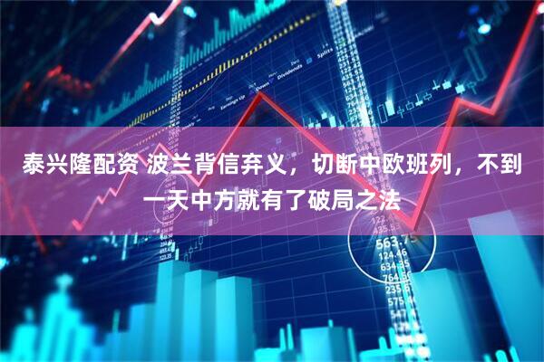 泰兴隆配资 波兰背信弃义，切断中欧班列，不到一天中方就有了破局之法