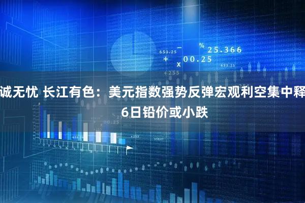 金诚无忧 长江有色：美元指数强势反弹宏观利空集中释放       6日铅价或小跌